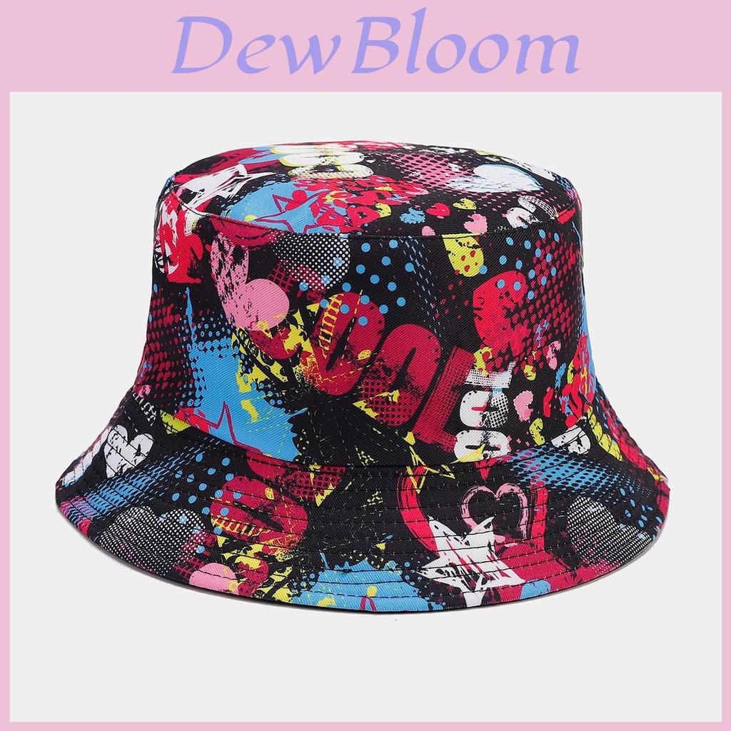 Graffiti Letter Fisherman Hat With Wide Brim For Summer Sun Protection