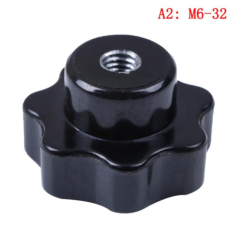 Buy Black Plastic M5 / 6/8/10/12 Threaded Star Clamping Nut Knob at