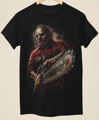 Evil Horror Chainsaw Massacre Halloween Printed Unisex Black T-Shirt (H0-019)