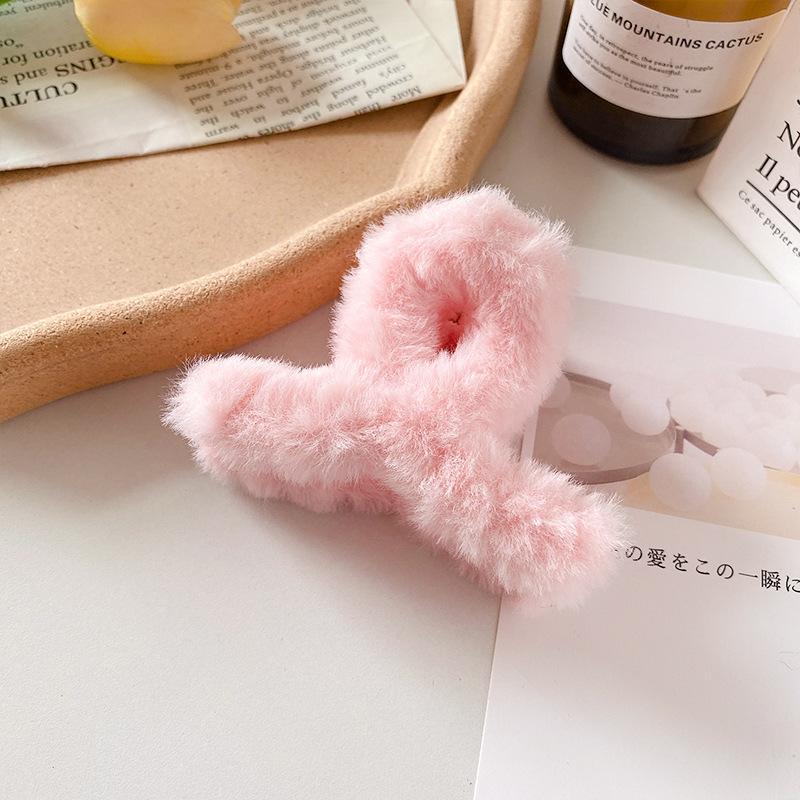 9cm Plush Cross Hair Clip for Women Korean Fashion Sweet Shark Clip Simple Versatile Hairpin Girl Hair Accessories