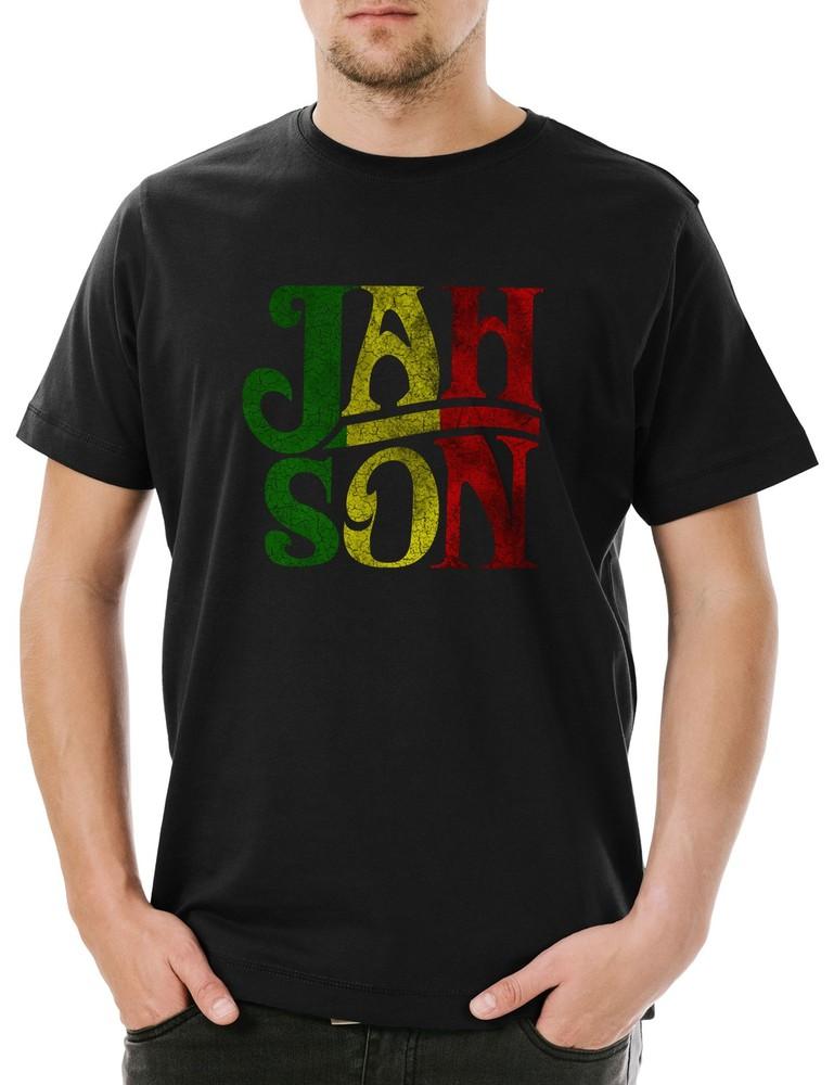 Jah Son Herren T-Shirt Reggae Rastafari Babylon Irie Jamaica Rasta Marley Ganja