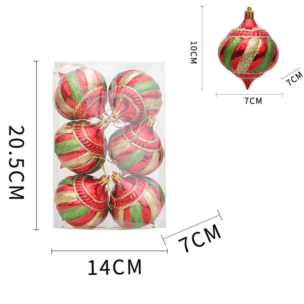 6pcs Reusable Painted Christmas Balls Pendant Shatterproof Xmas Tree Ornament  Holiday Wedding Party
