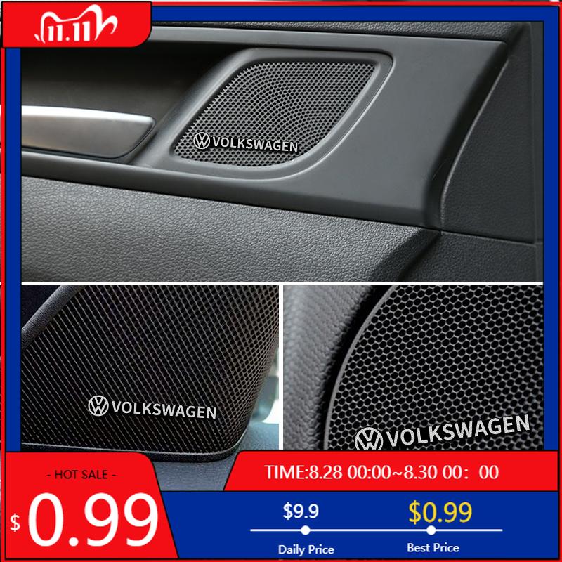 

VW GTI GOLF 2026 Hot For VW VOLKSWAGEN New 4pcs 3D aluminum speaker stereo speaker badge emblem Sticker for VW Volkswagen Golf P