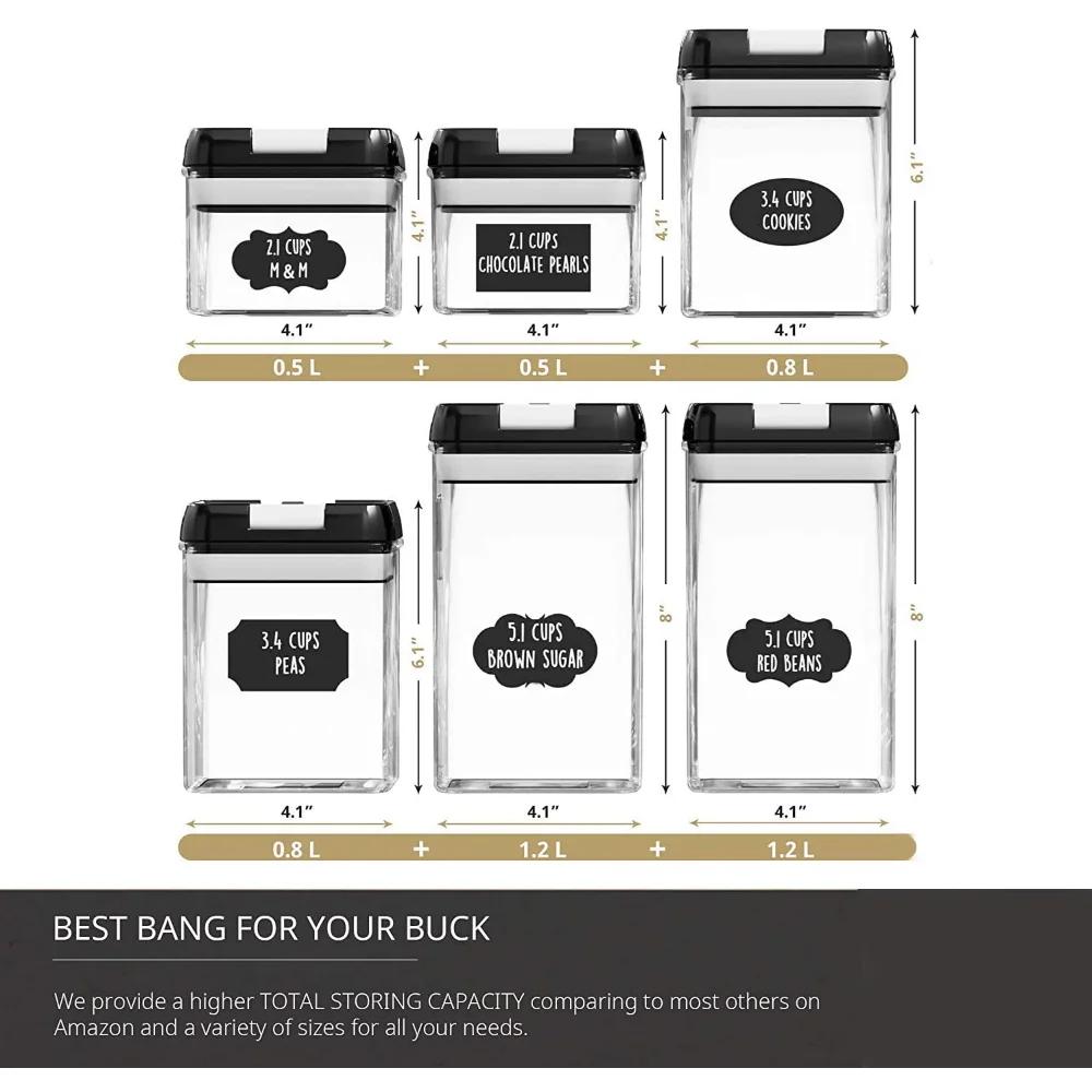 

Коробка-органайзер для кухни, набор из 6 канистр для организации кладовой с крышками, коробки для хранения, бесплатная доставка, банки для хранения продуктов питания, банка United States