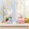 Holding Carrot Easter Rabbit Ornaments Plush Cartoon Rabbit Doll  Festival Decoration