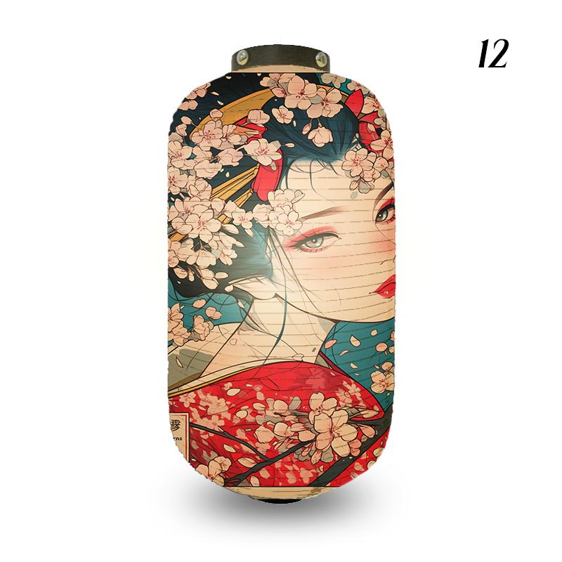 Traditional Style Cloth Lantern Japan Ukiyo-e Geisha Painting Lanterns Izakaya Sushi Shop Restaurant Party New Year Decoration