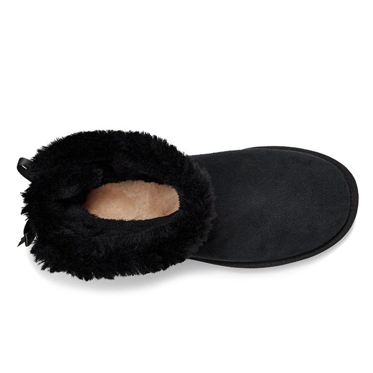 UGG Bailey Mini Bailey Chestnut Warm Plush Short Snow Boots Women Snow Boots Black 1119512-BLK