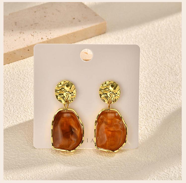Geometry Irregularity Resin Dangle Earring, Mirad Color Bohemia Acrylic Accessories Party Jewely For Her
