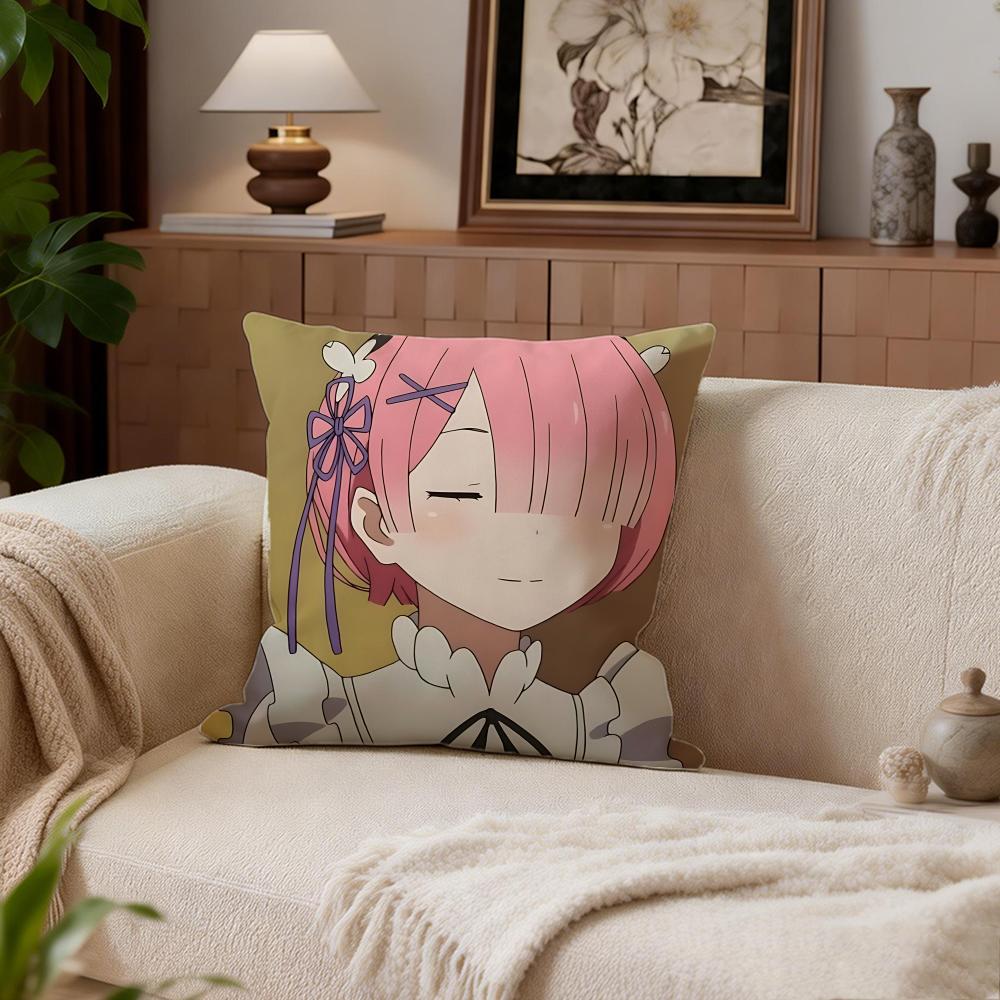 Fantasy ReZERO Cushion Cover Cushion Cover Set 4Pcs 50x50 45x45 40x40 Pillowcase Decorative Sofa Home Decor