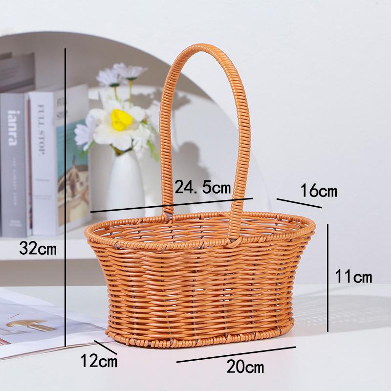 Handmade Imitation Rattan Picnic & Gift Basket with Iron Art Elements