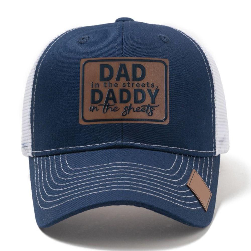 Lether Patch DADDY Trucker Hat Adjustable Net Baseball Cap Sun Hat DAD Snapback Cap  Men & Women