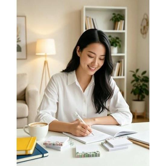 Sticky Notes Cute Floral Pattern 80 Sheets 6 Books Strong Adhesive Stylish Stationery 76 Mm Parallel Import