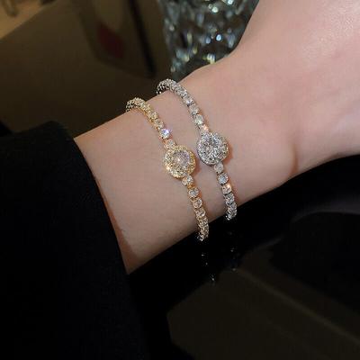 Hot-selling New Product Fashion Rose Gold Love Zircon Bracelet Simple Copper Women's Bracelet Bracelet