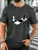 Unisex Short Sleeve T Shirt Chess Piece Graphic Tee Board Game Print Tops Summer Soft Cotton Casual Street Wear For Adult Male