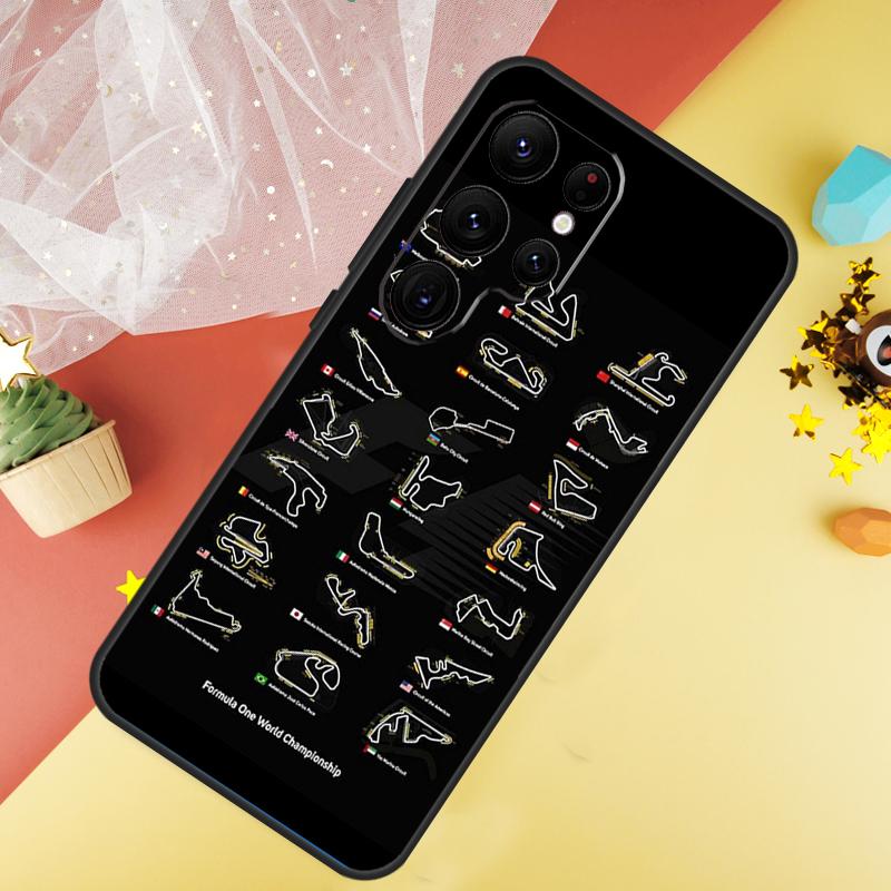 Minimalist F1 Circuit Case For Samsung Galaxy S22 S23 S24 Ultra S8 S9 S10 Plus Note 10 20 Ultra S20 S21 FE Cover
