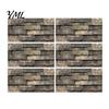 Modern Industrial Wall Decor 6Pcs Vintage Faux Stone Self?Adhesive Tiles, Waterproof Oil?Proof Backsplash Stain-resistant Covering Sticker, Peel &