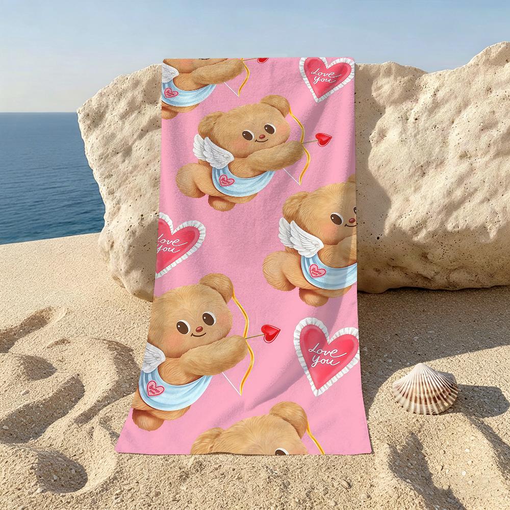 Cute Cartoon B-Butterbear Beach Towel For Beaches Yoga Studios Gyms Hot Springs Swimming Pools And Picnics