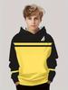 Boys Hoodie Stripe Printed Pullover Long Sleeve Thin Hooded Sweatshirt for Autumn Casual Versatile Classic Color Matching Design