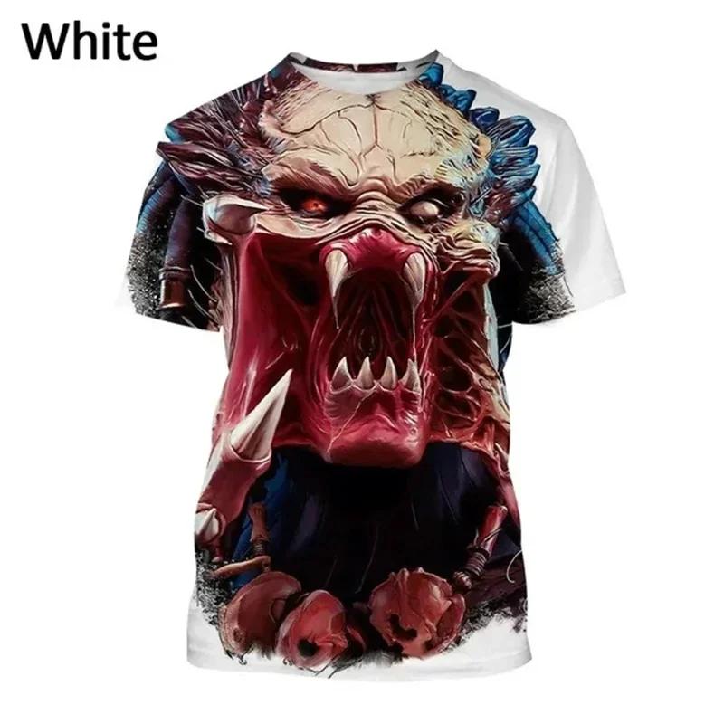 Predator 3d Graphic T-shirt Men's Summer Horror Movie Cool Print T Shirt Fashion Casual Neutral Alien Short Sleeved Harajuku Top