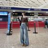 Spring Large Size Jeans Women's American High Waist Fat Mm Versatile, Thin and Drape Wide Leg Trousers