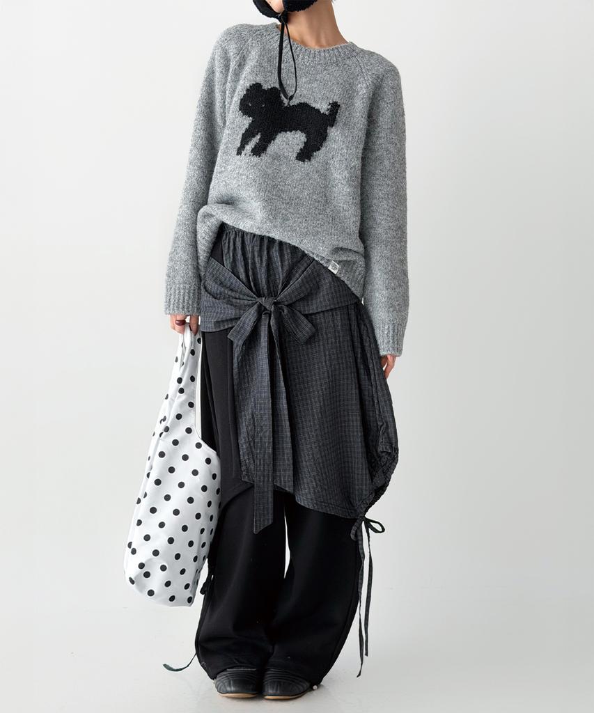 THE GREEN LAB Cat Jacquard Sweater [Melange Grey]
