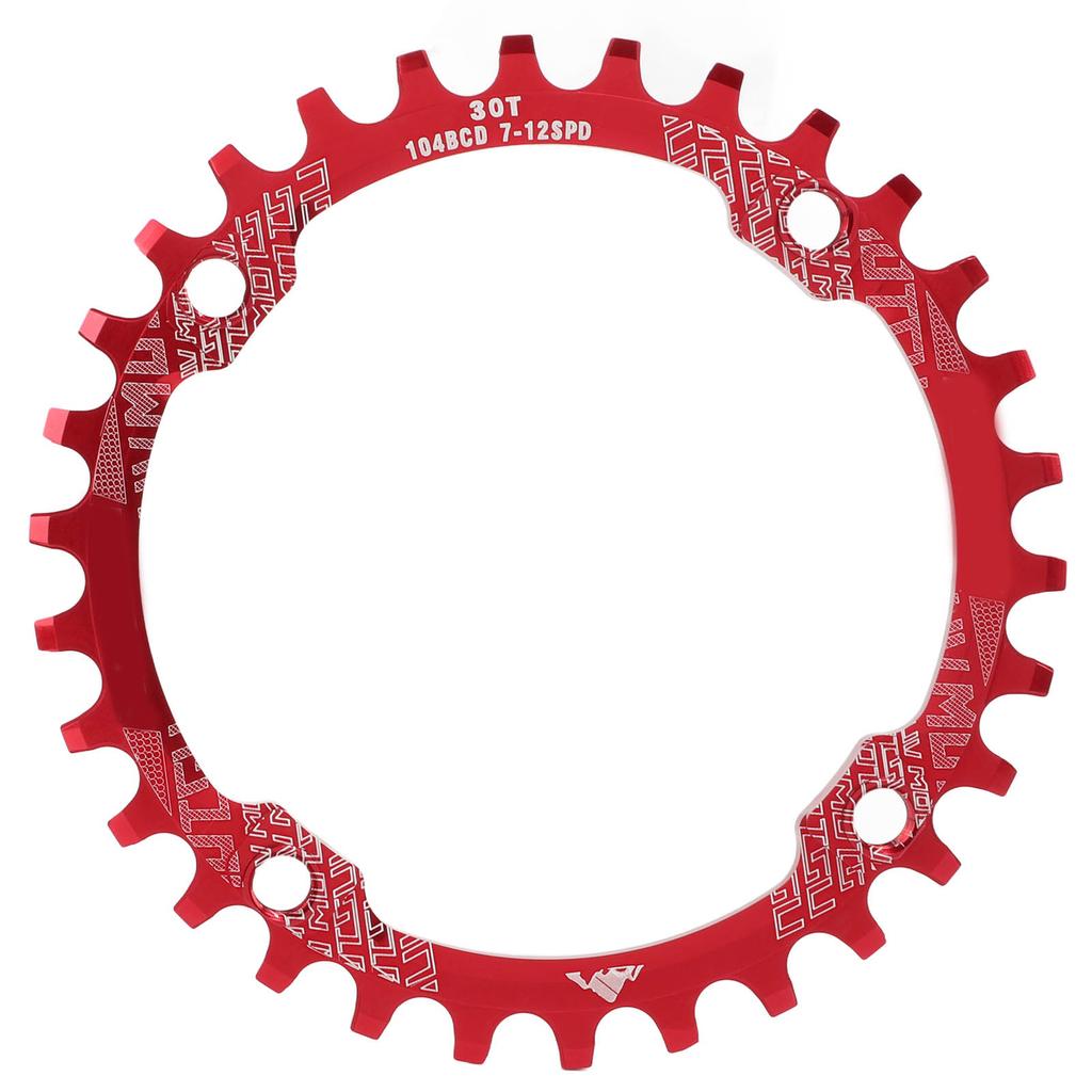 104BCD Single Speed Chainring Aluminum Alloy 30T Chainring Crank Accessories for Mountain BikeRed
