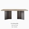 Italian Modern Retro Travertine Dining Table and Chair Set, Bauhaus Style, for Large Apartments