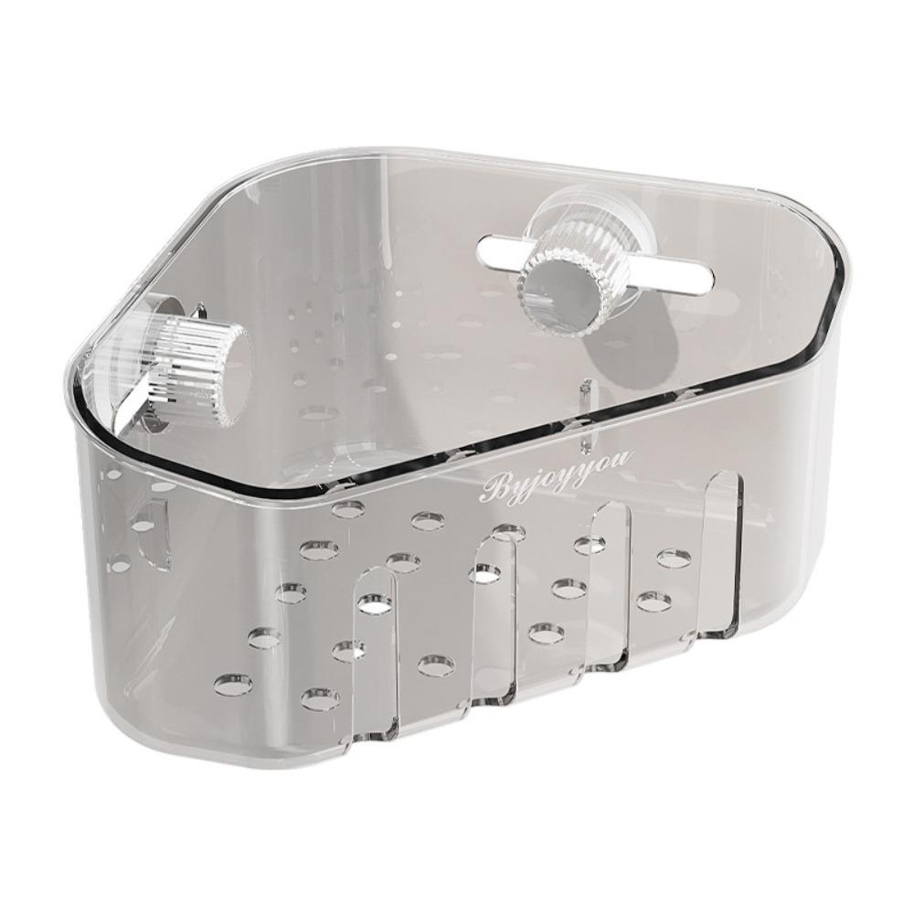 Multi Functional Bathroom Suction Cup Corner Shelf Rotating Sponge Holder  Kitchen Supplies