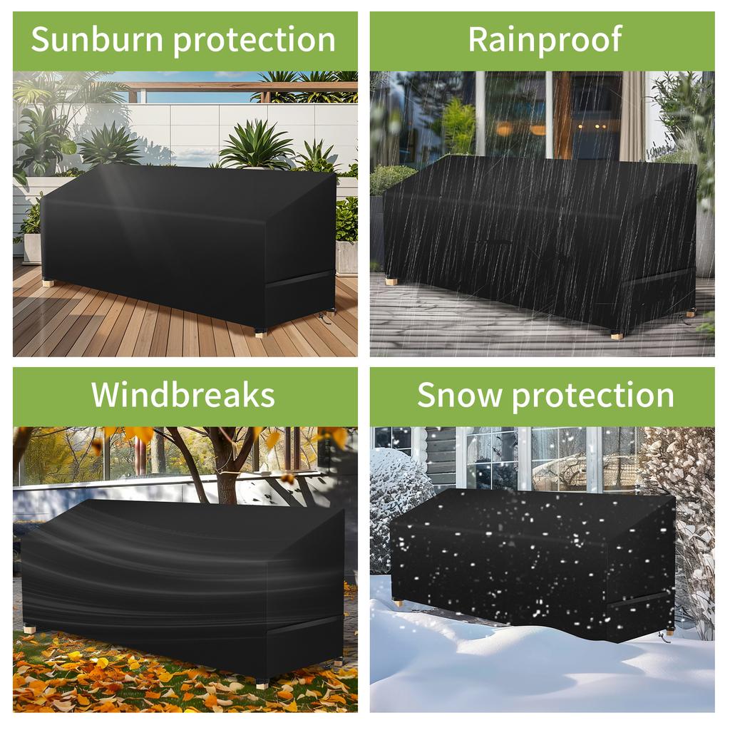 162x66x66x89CM Garden Bench Seat Cover Waterproof 210D Oxford Garden Bench Furniture Cover 3 Seater Outdoor Chairs Covers