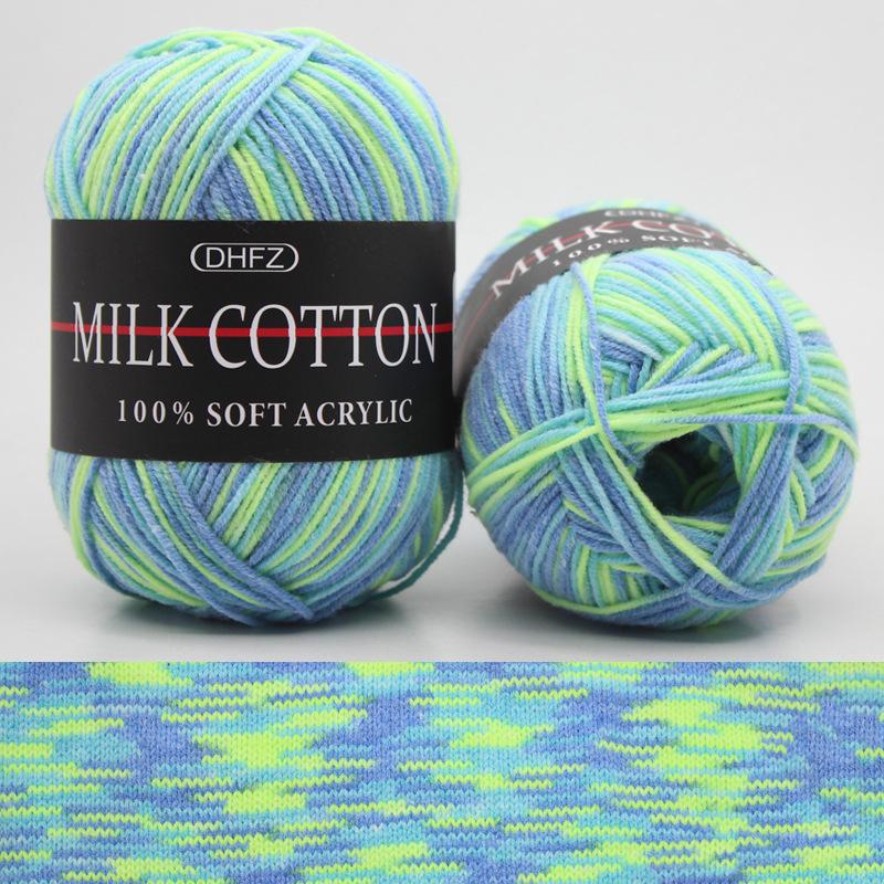 Сделай сам Трехступенчатое градиентное окрашивание Молочный хлопок Детская пряжа Средне-тонкая хлопковая нить Ручное вязание Крючком Кукла Пряжа молочный хлопок