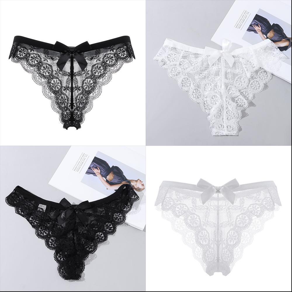 T-back Underpants Sexy Transparent Hollow Bow Panties G String Women's Underwear Thong