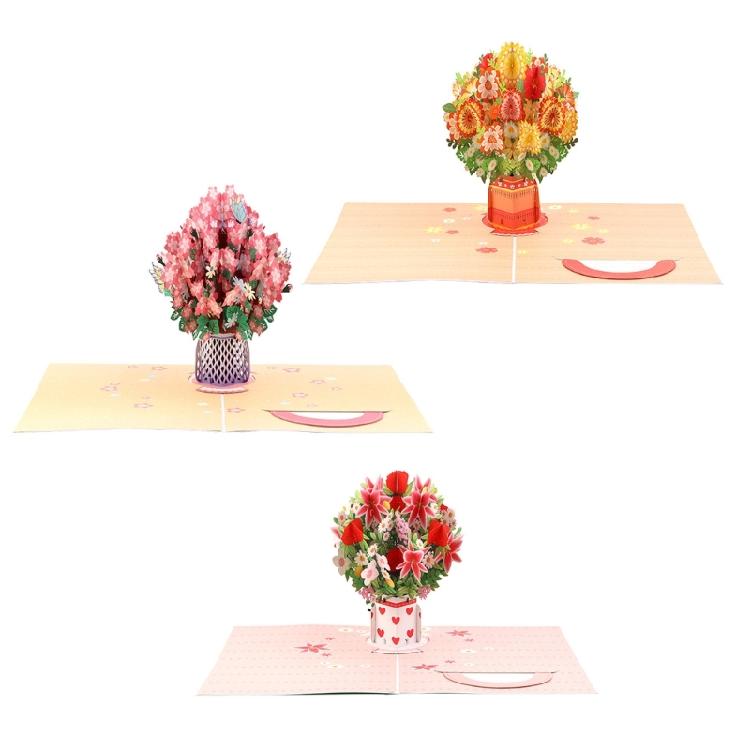 3D Foldable Greeting Card With Envelope Unique Foldable Greeting Card Flower Bouquet Card for Celebratory Event