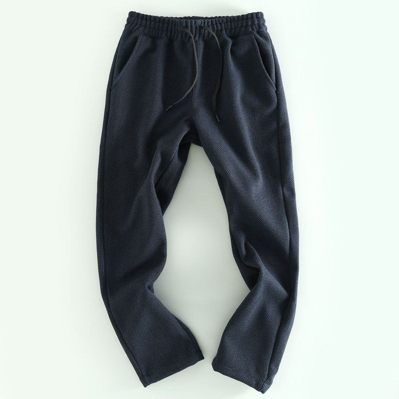 Trade Cattle Goods Overplus Order Spring and Autumn Men's Elastic Waist Solid Trousers Straight Sweatpants Loose Casual Pants Straight Pants Fashion