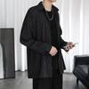 Herren Frühling und Herbst Plus Size Revers Peplum Einfarbig Langarm Gestreiftes Hübsches Hemd