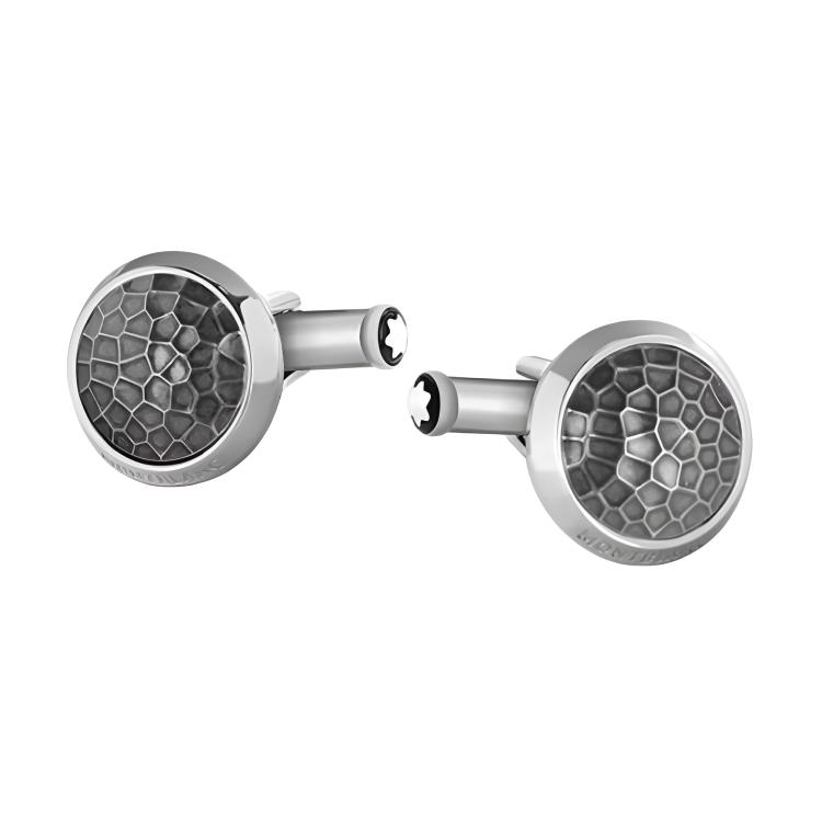 Montblanc Hexagonal White Star Pattern Design Stainless Steel Cufflinks Men accessories Silver MB-U0124207 F,Silver