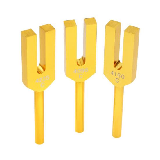 3 Stück Aluminium-Stimmgabel mit Holzhammer Faux-Kristall-Tasche 4096/4160/4225Hz Heilinstrument Stimmgabel Yoga Meditation Entspannung Zubehör