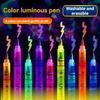 8 Colors Fluorescent Pens Highlighter Colorful Paint Pen Glow In The Dark Bright DIY Luminous Marker Pen Craft Pen for Drawing