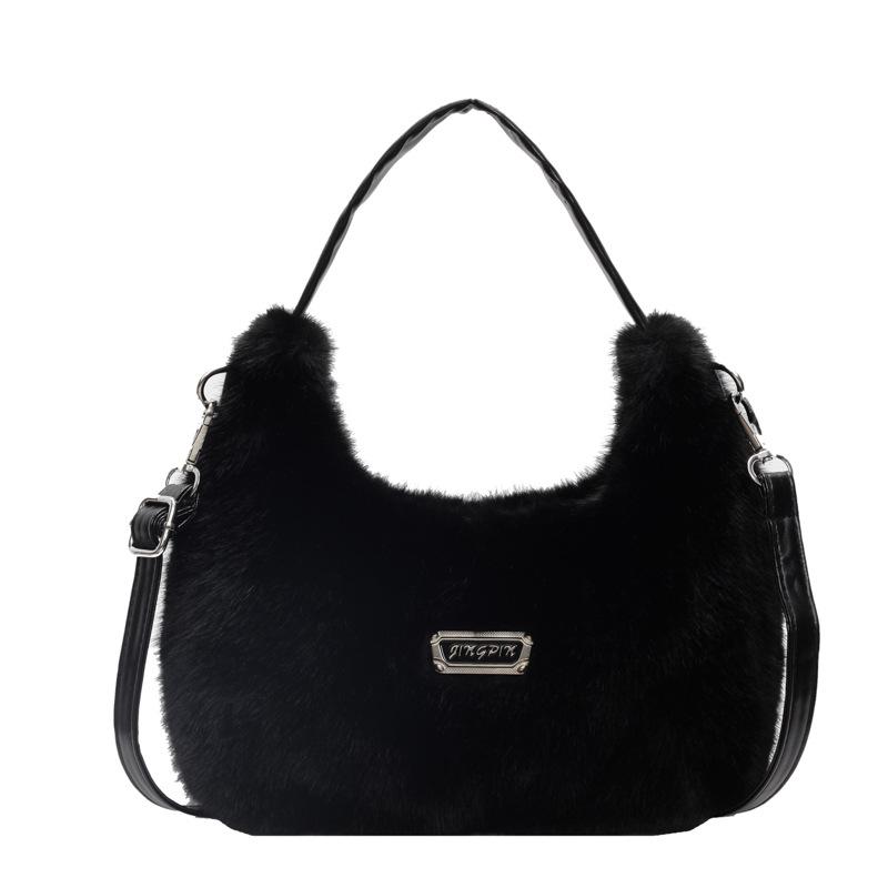 Autumn and Winter Plush Small Bag New Soft Niche Bag Portable Commuter Versatile Wool Bag Messenger Bag Female