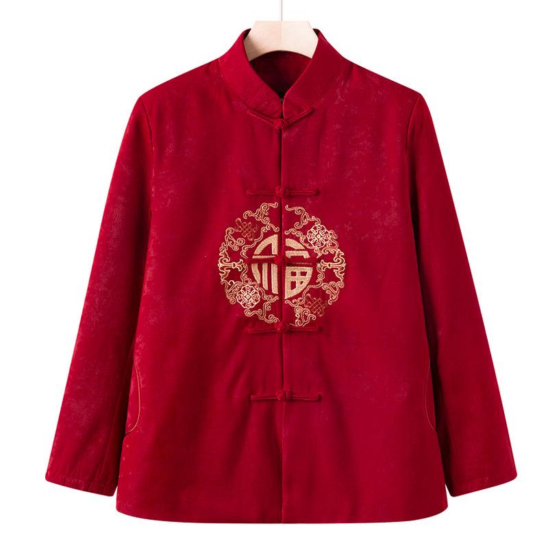 Grandpa and grandma padded jacket medium and old Tang clothing autumn and winter parents wedding clothing elderly birthday birthday suit