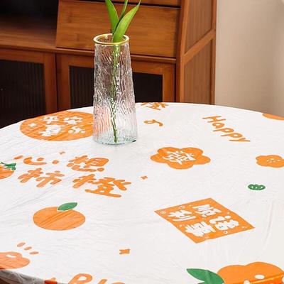 Fanshun Disposable Printed Fitted Round Tablecloth