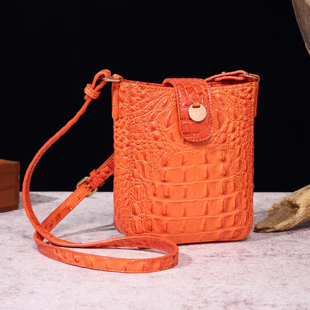 Nová Evropská a Americká Retro Crossbody Kabelka na Mobilní Telefon Peněženka Brahmin Vzor Krokodýla