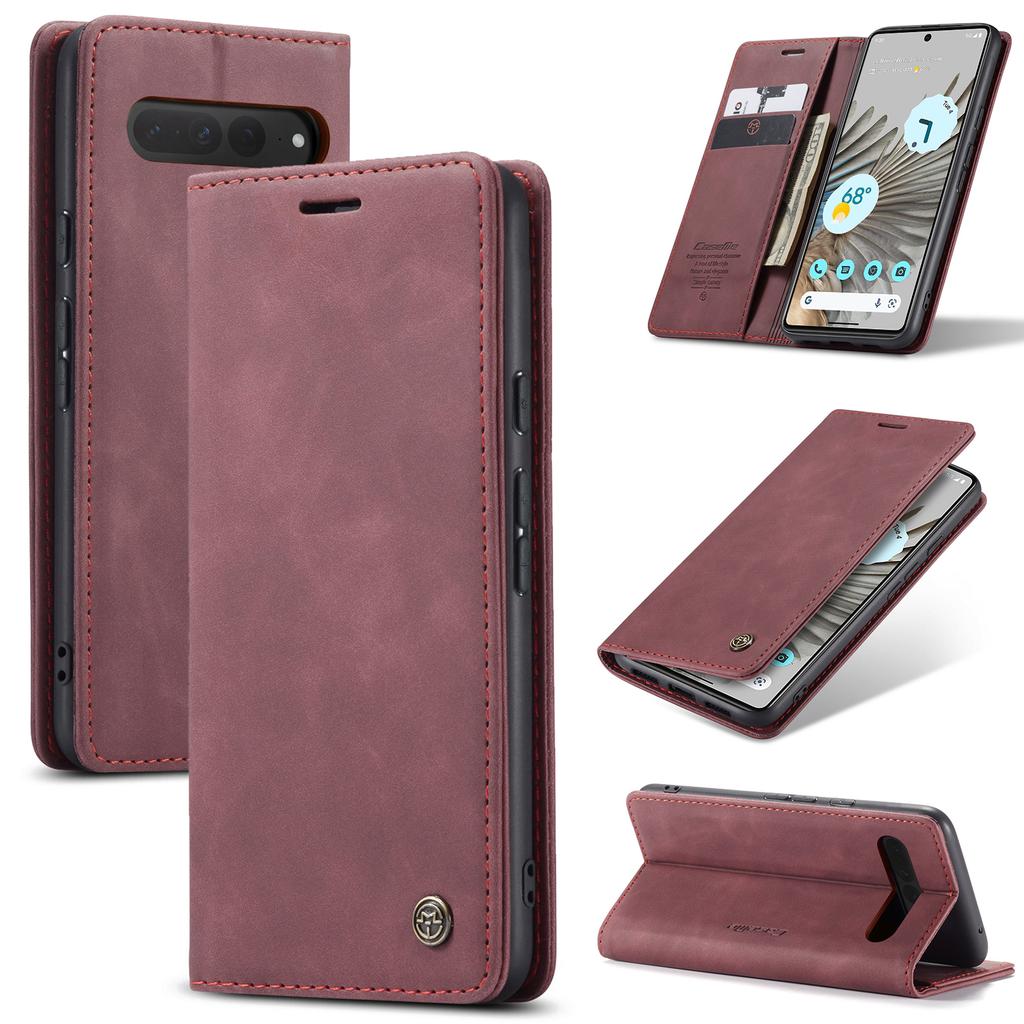 Do Google Pixel 7 Pro 6 Pro Skórzane Etui, CaseMe Retro Portmonetka Luksusowy Magnetyczny Uchwyt na Karty Pokrowiec Portfel na Google Pixel 7 Pro