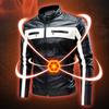 Men Jacket Color Block Slim Windproof Faux Leather Stand Collar Outerwear for Working