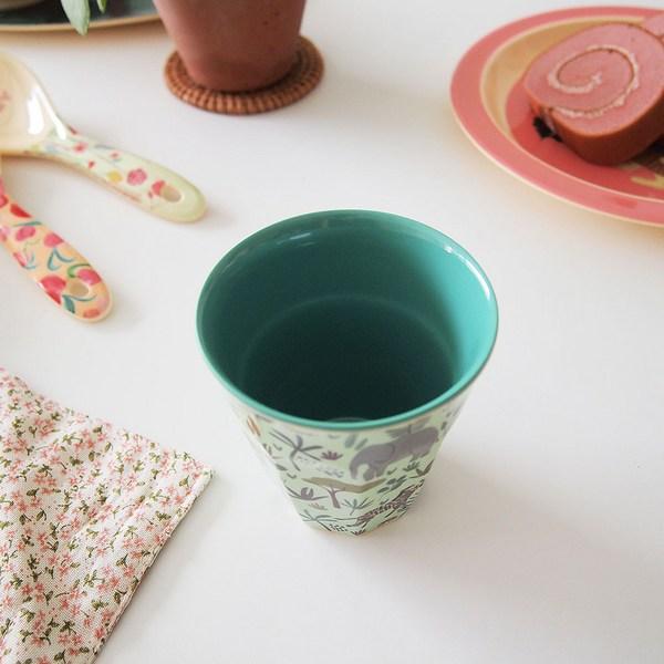 Sada 2 rýžových dětských dánských pohárů, Safari Green, Safari Pink, 1 sada