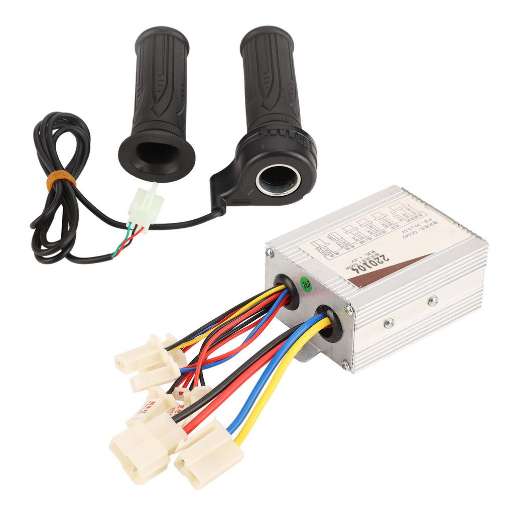 Electric Bike Controller Kit Aluminum Alloy Controller and Throttle Handle Set with for Riding 24V 500W