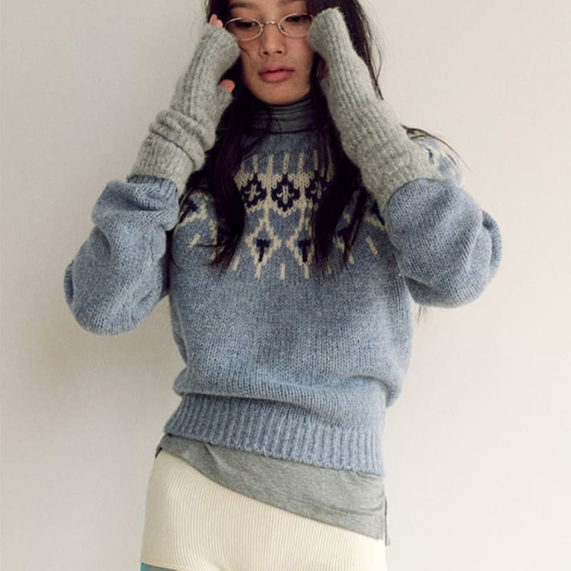 

kuho plus Ribbed Knit Hand Warmer Grey (KE4X5UM083) Grey