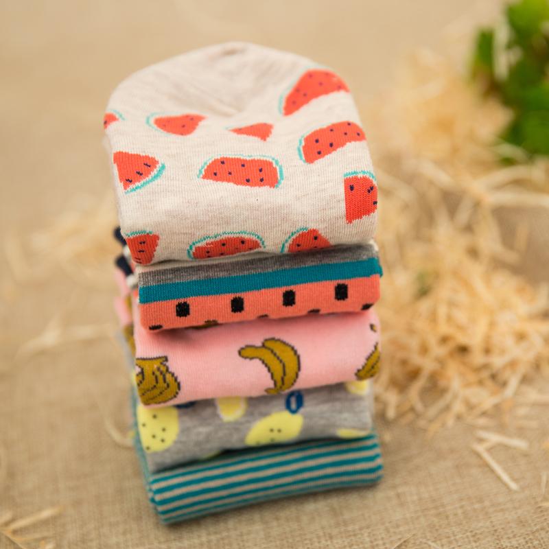 5 Paar Damen Ctue Früchte Banane Lässige Knöchel Baumwollsocken EUR35-40