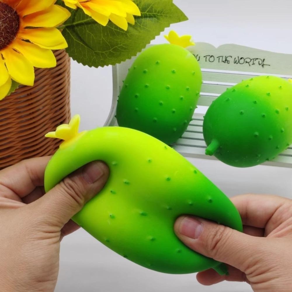 Creative Realistic Cucumber Squishy Fruit Vegetable Ornament For Office Desk Hand Squeeze Stress Relief