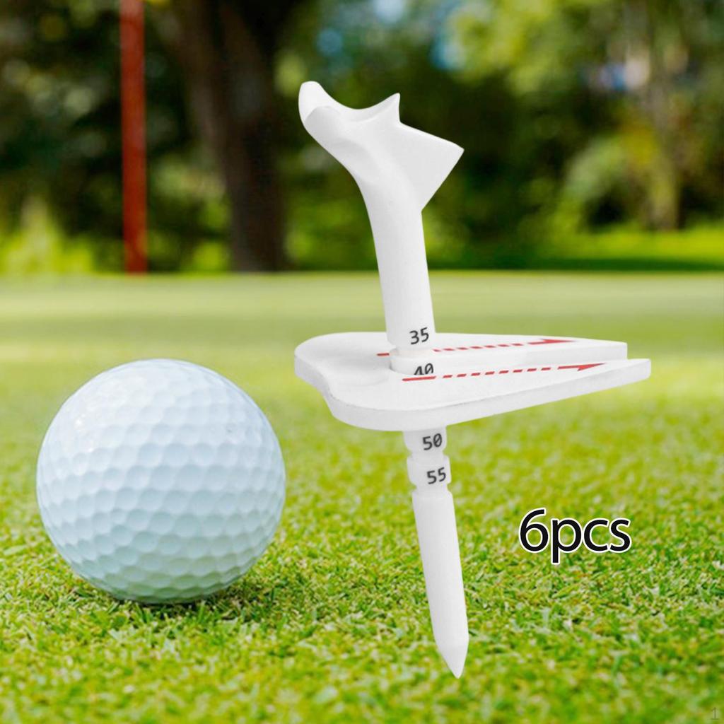 6 Pieces Golf Tee Adjustable Height Holder Positioning Unbreakable Material Suitable for Outdoor