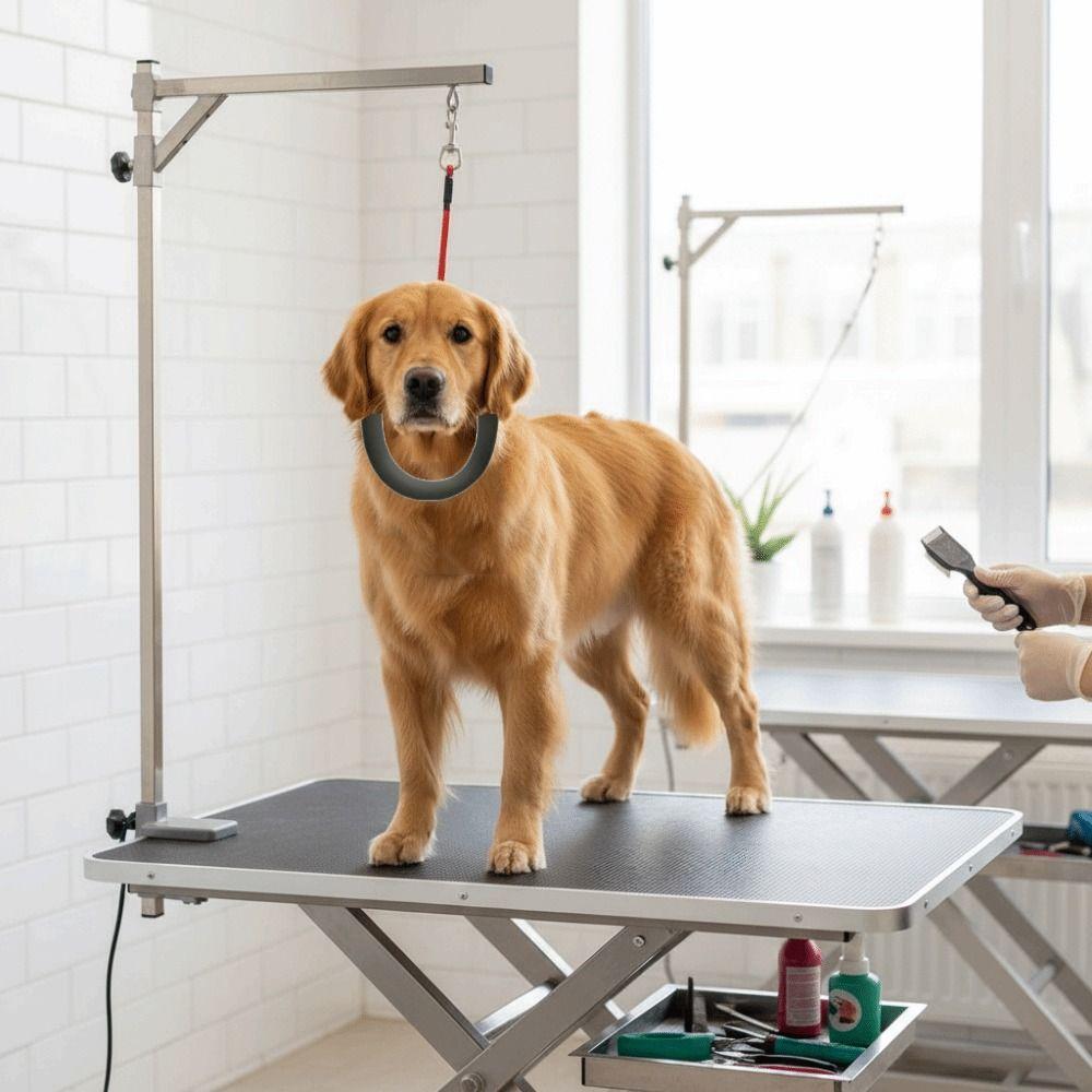 Adjustable Cat Grooming Loop Strong Steel Wire Pet Bathing Fixed Leash  Pet Haircut